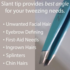 Zizzili Basics Tweezers - Limited Edition Aqua Ombr Slant Tweezer - Best Tweezers for Eyebrow, Hair Removal and Your Precision Needs Zizzili Basics Tweezers - Limited Edition Aqua Ombr Slant Tweezer - Best Tweezers for Eyebrow, Hair Removal and Your Precision Needs