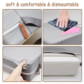 Toddler Booster Seat for Dining Table, PU Washable Double Safe Straps Non-Slip Bottom Booster Seat Dining Toddler, Portable Travel Increasing Cushion (Grey) Toddler Booster Seat for Dining Table, PU Washable Double Safe Straps Non-Slip Bottom Booster Seat Dining Toddler, Portable Travel Increasing Cushion (Grey)