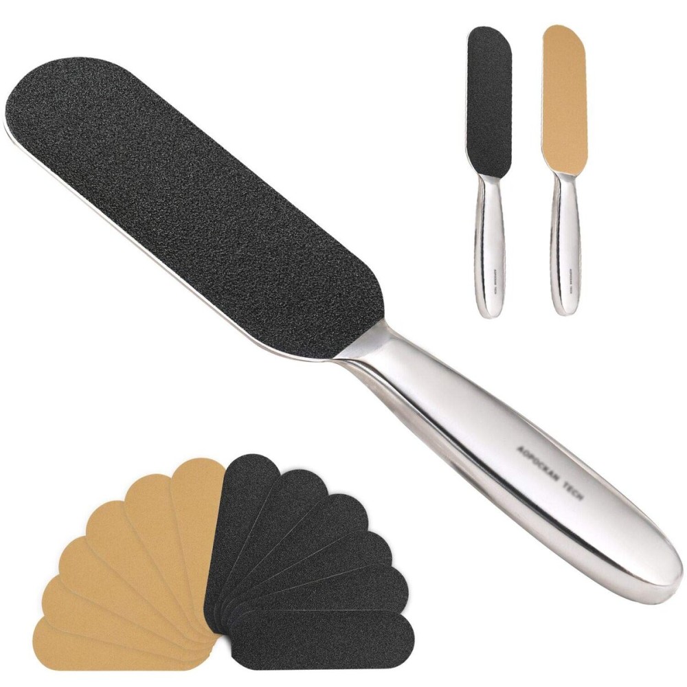 Professional Pedicure Foot File,Coarse/Fine Double Side and Reusable Stainless Steel Cracked Skin Corns Callus Remover Feet Rasp Professional Pedicure Foot File,Coarse/Fine Double Side and Reusable Stainless Steel Cracked Skin Corns Callus Remover Feet Rasp