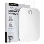 HONEYBULL Shower Mirror Fogless for Shaving - Flat Anti Fog Mirror with Razor Holder for Shower, Mirrors, Shower Accessories, Bathroom Mirror & Accessories, Holds Razors for Men (Medium 6x8in)