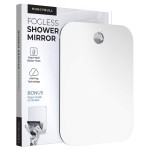 HONEYBULL Shower Mirror Fogless for Shaving - Flat Anti Fog Mirror with Razor Holder for Shower, Mirrors, Shower Accessories, Bathroom Mirror & Accessories, Holds Razors for Men (Large 8x10in)