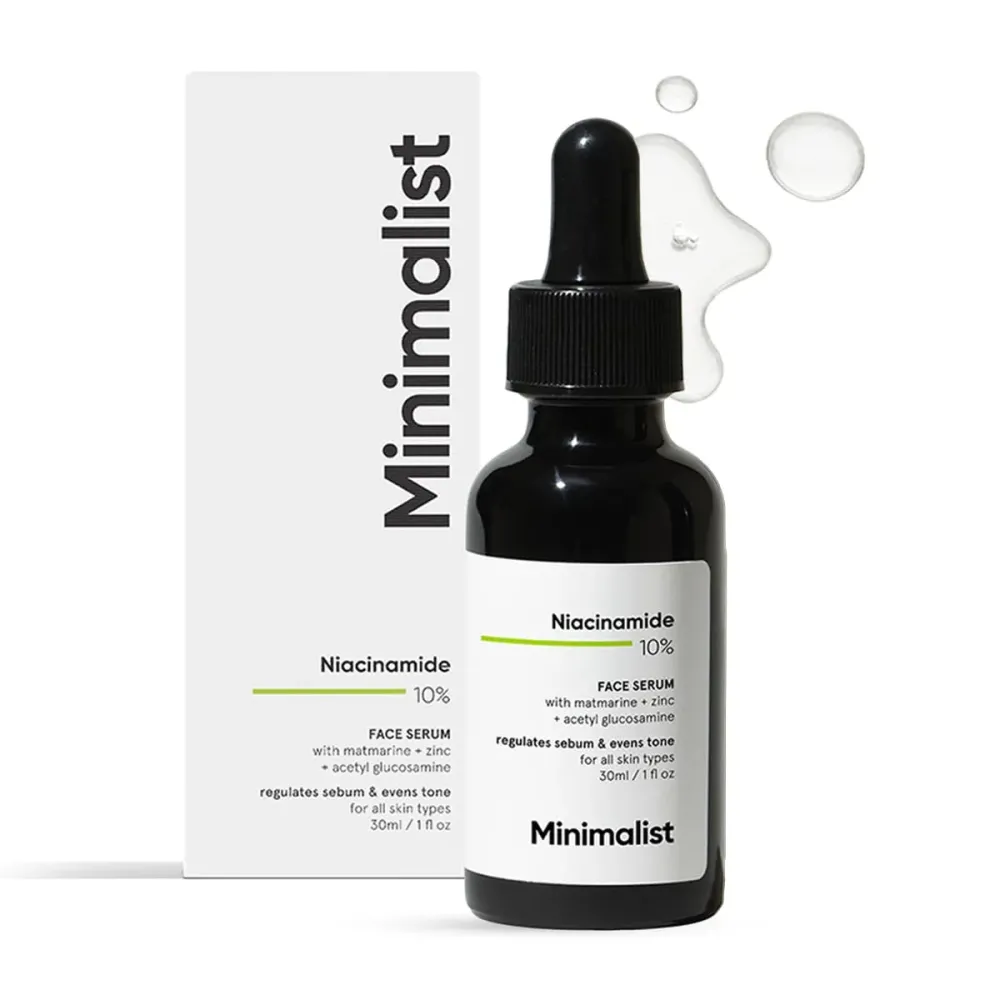 Minimalist 10% Niacinamide Serum for Acne Control & Oil Balancing with Zinc | Pore Minimizer for Face | Clears Acne Marks & Blemishes for Even Skin Tone | For Women & Men | 1 Fl Oz / 30 ml Minimalist 10% Niacinamide Serum for Acne Control & Oil Balancing with Zinc | Pore Minimizer for Face | Clears Acne Marks & Blemishes for Even Skin Tone | For Women & Men | 1 Fl Oz / 30 ml