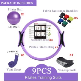 YXILEE Pilates Ring Circle Set - Workout at Home Workout Equipment Women - Booty Bands Stretching Equipment Pilates Mini Exercise Ball for Legs Arms and Thighs YXILEE Pilates Ring Circle Set - Workout at Home Workout Equipment Women - Booty Bands Stretching Equipment Pilates Mini Exercise Ball for Legs Arms and Thighs