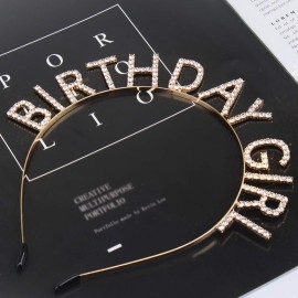 AOPRIE Gold Rhinestone Birthday Princess Crown Tiara Headband Accessory for Women and Girls AOPRIE Gold Rhinestone Birthday Princess Crown Tiara Headband Accessory for Women and Girls