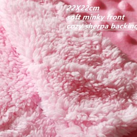 CREVENT Baby Comforting Security Blanket Lovey for Newborn Baby Girls Infants, Minky Dot Front + Sherpa Backing with Animal Face (Pink Bear) CREVENT Baby Comforting Security Blanket Lovey for Newborn Baby Girls Infants, Minky Dot Front + Sherpa Backing with Animal Face (Pink Bear)