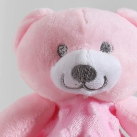 CREVENT Baby Comforting Security Blanket Lovey for Newborn Baby Girls Infants, Minky Dot Front + Sherpa Backing with Animal Face (Pink Bear) CREVENT Baby Comforting Security Blanket Lovey for Newborn Baby Girls Infants, Minky Dot Front + Sherpa Backing with Animal Face (Pink Bear)