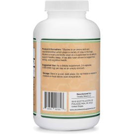 Glycine Supplement - 1,000mg Glycine Powder per Serving (300 Capsules) The Relaxing Amino Acid (Glicina) (Third Party Tested, Gluten Free, Non-GMO) by Double Wood Glycine Supplement - 1,000mg Glycine Powder per Serving (300 Capsules) The Relaxing Amino Acid (Glicina) (Third Party Tested, Gluten Free, Non-GMO) by Double Wood