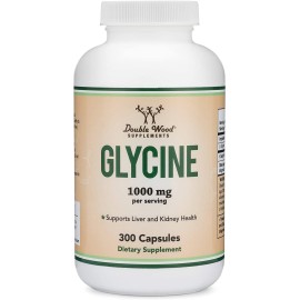 Glycine Supplement - 1,000mg Glycine Powder per Serving (300 Capsules) The Relaxing Amino Acid (Glicina) (Third Party Tested, Gluten Free, Non-GMO) by Double Wood Glycine Supplement - 1,000mg Glycine Powder per Serving (300 Capsules) The Relaxing Amino Acid (Glicina) (Third Party Tested, Gluten Free, Non-GMO) by Double Wood