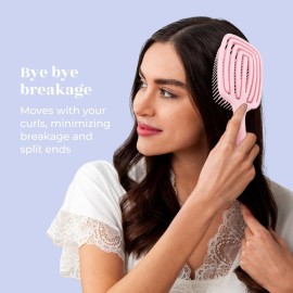 Crave Naturals FLEX DMC Detangling Brush for Thick Hair - Glide Thru Detangling Brush - Hair Brush Detangler for All Hair Types - Flexible Layers Square Paddle Hairbrush - Pink - Comfort Grip Crave Naturals FLEX DMC Detangling Brush for Thick Hair - Glide Thru Detangling Brush - Hair Brush Detangler for All Hair Types - Flexible Layers Square Paddle Hairbrush - Pink - Comfort Grip