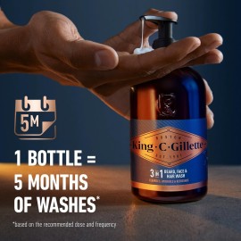 King C. Gillette Beard Wash, Mens Face Wash, 11 oz, Infused with Argan Oil and Avocado Oil to Cleanse Hair and Skin King C. Gillette Beard Wash, Mens Face Wash, 11 oz, Infused with Argan Oil and Avocado Oil to Cleanse Hair and Skin