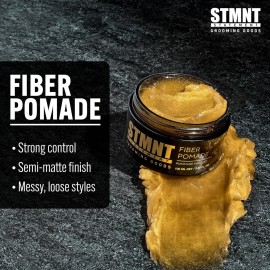 STMNT Grooming Goods Fiber Pomade, 3.38 oz | Semi-Matte Finish | Strong Control | Easy To Wash Out