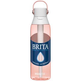 Brita Hard-Sided Plastic Premium Filtering Water Bottle, BPA-Free, Reusable, Replaces 300 Plastic Water Bottles, Filter Lasts 2 Months or 40 Gallons, Includes 1 Filter, Blush - 26 oz. Brita Hard-Sided Plastic Premium Filtering Water Bottle, BPA-Free, Reusable, Replaces 300 Plastic Water Bottles, Filter Lasts 2 Months or 40 Gallons, Includes 1 Filter, Blush - 26 oz.