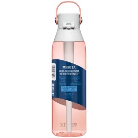 Brita Hard-Sided Plastic Premium Filtering Water Bottle, BPA-Free, Reusable, Replaces 300 Plastic Water Bottles, Filter Lasts 2 Months or 40 Gallons, Includes 1 Filter, Blush - 26 oz. Brita Hard-Sided Plastic Premium Filtering Water Bottle, BPA-Free, Reusable, Replaces 300 Plastic Water Bottles, Filter Lasts 2 Months or 40 Gallons, Includes 1 Filter, Blush - 26 oz.