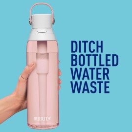 Brita Hard-Sided Plastic Premium Filtering Water Bottle, BPA-Free, Reusable, Replaces 300 Plastic Water Bottles, Filter Lasts 2 Months or 40 Gallons, Includes 1 Filter, Blush - 26 oz. Brita Hard-Sided Plastic Premium Filtering Water Bottle, BPA-Free, Reusable, Replaces 300 Plastic Water Bottles, Filter Lasts 2 Months or 40 Gallons, Includes 1 Filter, Blush - 26 oz.