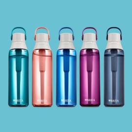Brita Hard-Sided Plastic Premium Filtering Water Bottle, BPA-Free, Reusable, Replaces 300 Plastic Water Bottles, Filter Lasts 2 Months or 40 Gallons, Includes 1 Filter, Blush - 26 oz. Brita Hard-Sided Plastic Premium Filtering Water Bottle, BPA-Free, Reusable, Replaces 300 Plastic Water Bottles, Filter Lasts 2 Months or 40 Gallons, Includes 1 Filter, Blush - 26 oz.