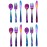 12 Piece Stainless Steel Kids Silverware Set - Child and Toddler Safe Flatware - Kids Utensil Set - Metal Kids Cutlery Set Includes 4 Small Kids Spoons, 4 Forks & 4 Knives - UV Rainbow