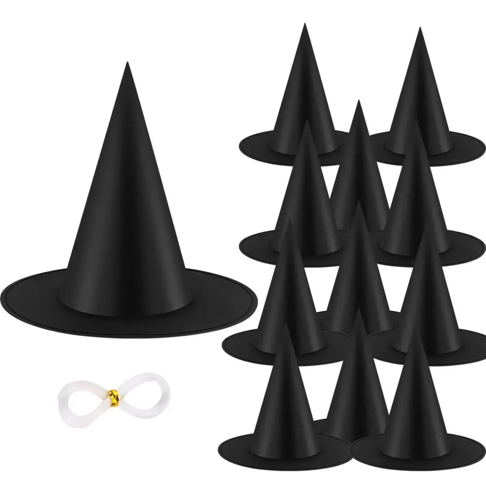 KSPOWWIN 12PCS Halloween Witch Hats Witch Costume Accessory, Black Witch Hat for Halloween Party Decoration KSPOWWIN 12PCS Halloween Witch Hats Witch Costume Accessory, Black Witch Hat for Halloween Party Decoration