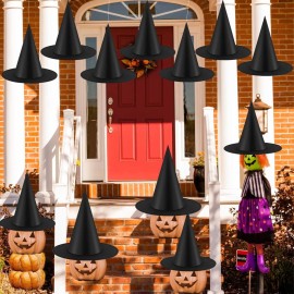 KSPOWWIN 12PCS Halloween Witch Hats Witch Costume Accessory, Black Witch Hat for Halloween Party Decoration KSPOWWIN 12PCS Halloween Witch Hats Witch Costume Accessory, Black Witch Hat for Halloween Party Decoration