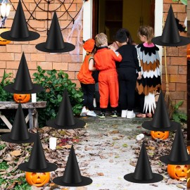 KSPOWWIN 12PCS Halloween Witch Hats Witch Costume Accessory, Black Witch Hat for Halloween Party Decoration KSPOWWIN 12PCS Halloween Witch Hats Witch Costume Accessory, Black Witch Hat for Halloween Party Decoration
