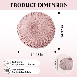 Teieas Round Throw Pillow Velvet Home Decoration Pleated Round Pillow Cushion for Couch Chair Bed Car Orange Teieas Round Throw Pillow Velvet Home Decoration Pleated Round Pillow Cushion for Couch Chair Bed Car Orange