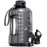 AQUAFIT 1 Gallon Water Bottle with Time Marker - Straw & Chug Lid - BPA Free Big Water Bottle with Straw - Gym Water Bottle with Handle - Gallon Water Jug (128 Ounces, Gray)