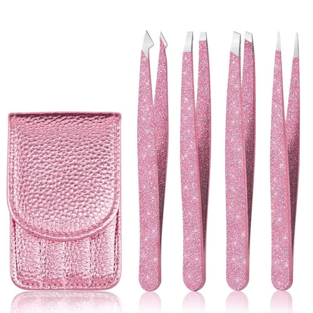 Amytor Eyebrow Tweezer Set, 4 Pcs Professional Stainless Steel Tweezers for Women, Precision Tweezer for Facial Hair, Splinter and Ingrown Hair RemovalRose Gold Amytor Eyebrow Tweezer Set, 4 Pcs Professional Stainless Steel Tweezers for Women, Precision Tweezer for Facial Hair, Splinter and Ingrown Hair RemovalRose Gold