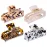 Magicsky 4PCS Hair Claw Clips, Acrylic Hair Banana Barrettes, Celluloid French Butterfly Jaw Clips,Tortoise Shell Grip Pin Teeth Clamp -Leopard print Stylish Hair Accessories for Women Girls,Long Size