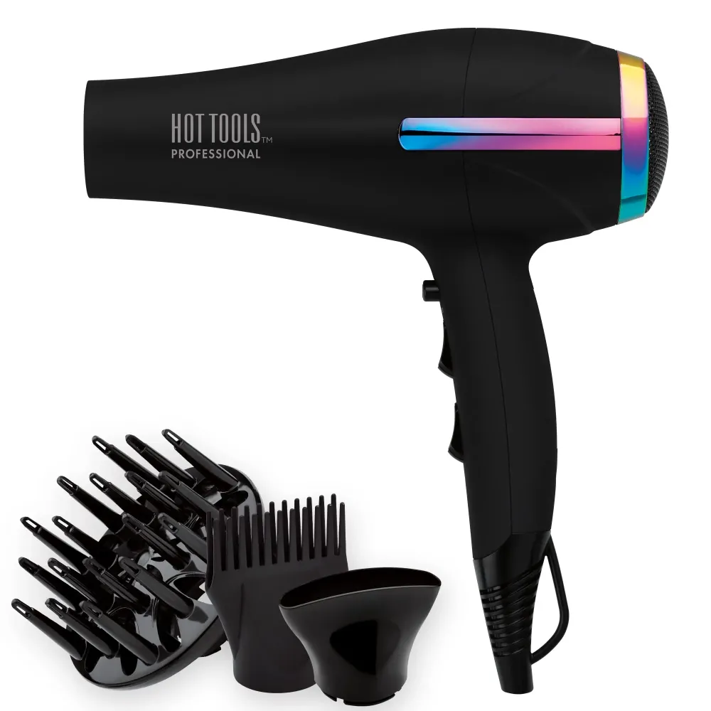HOT TOOLS Professional Rainbow Turbo Ceramic Hair Dryer | Less Frizz, for Shiny, Healthy-Looking Hair | Powerful and Quiet Blowouts for Fast & Easy Styling (1875 Watts) HOT TOOLS Professional Rainbow Turbo Ceramic Hair Dryer | Less Frizz, for Shiny, Healthy-Looking Hair | Powerful and Quiet Blowouts for Fast & Easy Styling (1875 Watts)