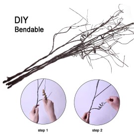 FeiLix 10PCS Lifelike Curly Willow Branches Decorative Dried Artificial Twigs, 30.7 Inches Fake Bendable Sticks Vintage Vines/Stems DIY Greenery Plants Craft Vases Home Garden Hotel Farmhouse Decor FeiLix 10PCS Lifelike Curly Willow Branches Decorative Dried Artificial Twigs, 30.7 Inches Fake Bendable Sticks Vintage Vines/Stems DIY Greenery Plants Craft Vases Home Garden Hotel Farmhouse Decor