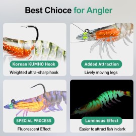 TRUSCEND Pre-Rigged Fishing Jigs, 1:50 Super Durable TPE Bass Fishing Lures, Well-Made Lifelike Soft Shrimp Swimbait, Weedless MarshSwamp Fishing Lure for Trout Crappie Walleye, Keep Separately! TRUSCEND Pre-Rigged Fishing Jigs, 1:50 Super Durable TPE Bass Fishing Lures, Well-Made Lifelike Soft Shrimp Swimbait, Weedless MarshSwamp Fishing Lure for Trout Crappie Walleye, Keep Separately!