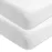 HonestBaby Fitted Crib Sheets Set Standard Mattress, 100% Organic Cotton Baby Boys, Girls, Neutral, 2 Pack - Bright White, One Size