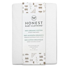 HonestBaby Fitted Crib Sheets Set Standard Mattress, 100% Organic Cotton Baby Boys, Girls, Neutral, 2 Pack - Bright White, One Size HonestBaby Fitted Crib Sheets Set Standard Mattress, 100% Organic Cotton Baby Boys, Girls, Neutral, 2 Pack - Bright White, One Size