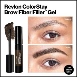 Revlon ColorStay Brow Fiber Filler, Longwearing & Volumizing Waterproof Eyebrow Gel, 305 Dark Brown, 0.23 fl. oz. Revlon ColorStay Brow Fiber Filler, Longwearing & Volumizing Waterproof Eyebrow Gel, 305 Dark Brown, 0.23 fl. oz.
