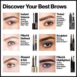 Revlon ColorStay Brow Fiber Filler, Longwearing & Volumizing Waterproof Eyebrow Gel, 303 Medium Brown, 0.23 fl. oz. Revlon ColorStay Brow Fiber Filler, Longwearing & Volumizing Waterproof Eyebrow Gel, 303 Medium Brown, 0.23 fl. oz.