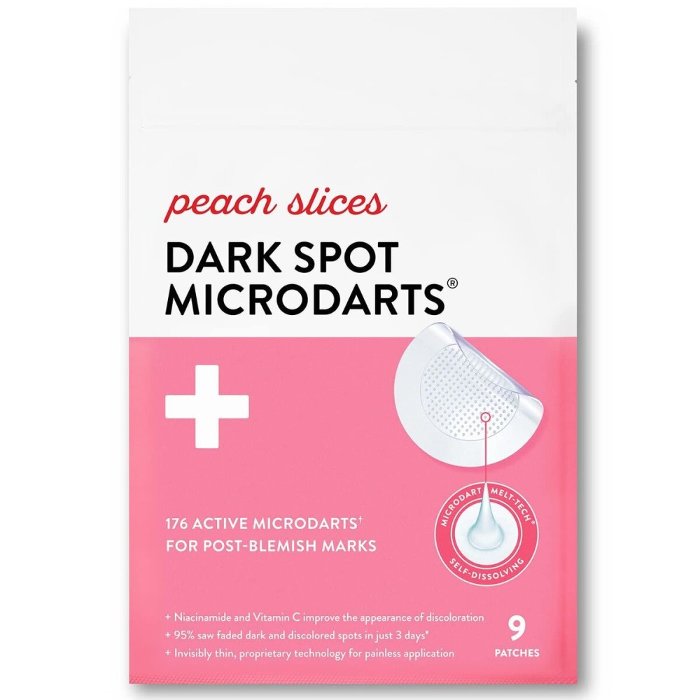 Peach Slices Dark Spot MicroDarts | For Dark Spots, Post-Blemish Redness | Self-Dissolving | Niacinamide, Vitamin C, Hyaluronic Acid, and Cica | Vegan | Cruelty Free | 9 Patches Peach Slices Dark Spot MicroDarts | For Dark Spots, Post-Blemish Redness | Self-Dissolving | Niacinamide, Vitamin C, Hyaluronic Acid, and Cica | Vegan | Cruelty Free | 9 Patches