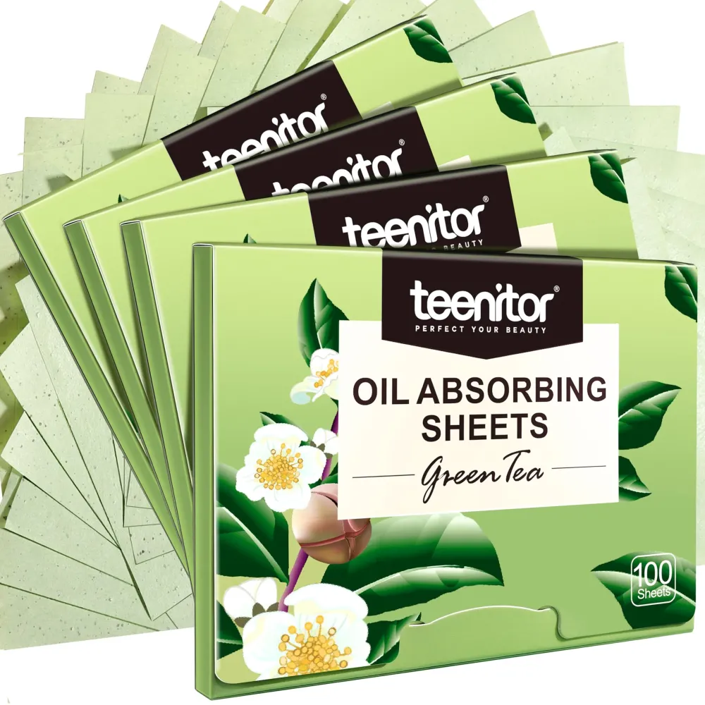 Teenitor Oil Blotting Sheets for Face, 400 Sheets Green Tea Oil Absorbing Sheets Blotting Paper for Oily Skin, Oil Absorbent Pads Face Oil Wipes Oil Sheets for Women, Oil Control Film Large 10cmx7cm Teenitor Oil Blotting Sheets for Face, 400 Sheets Green Tea Oil Absorbing Sheets Blotting Paper for Oily Skin, Oil Absorbent Pads Face Oil Wipes Oil Sheets for Women, Oil Control Film Large 10cmx7cm