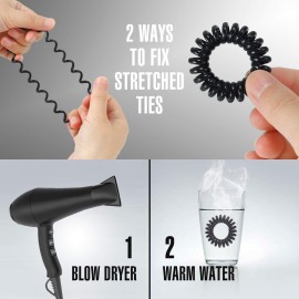 20 Pcs Spiral Hair Ties, TailaiMei No Crease Coil Phone Cord Hair Ties for Thick Hair - Women Ponytail Holder Elastics(Black&Transparent) 20 Pcs Spiral Hair Ties, TailaiMei No Crease Coil Phone Cord Hair Ties for Thick Hair - Women Ponytail Holder Elastics(Black&Transparent)