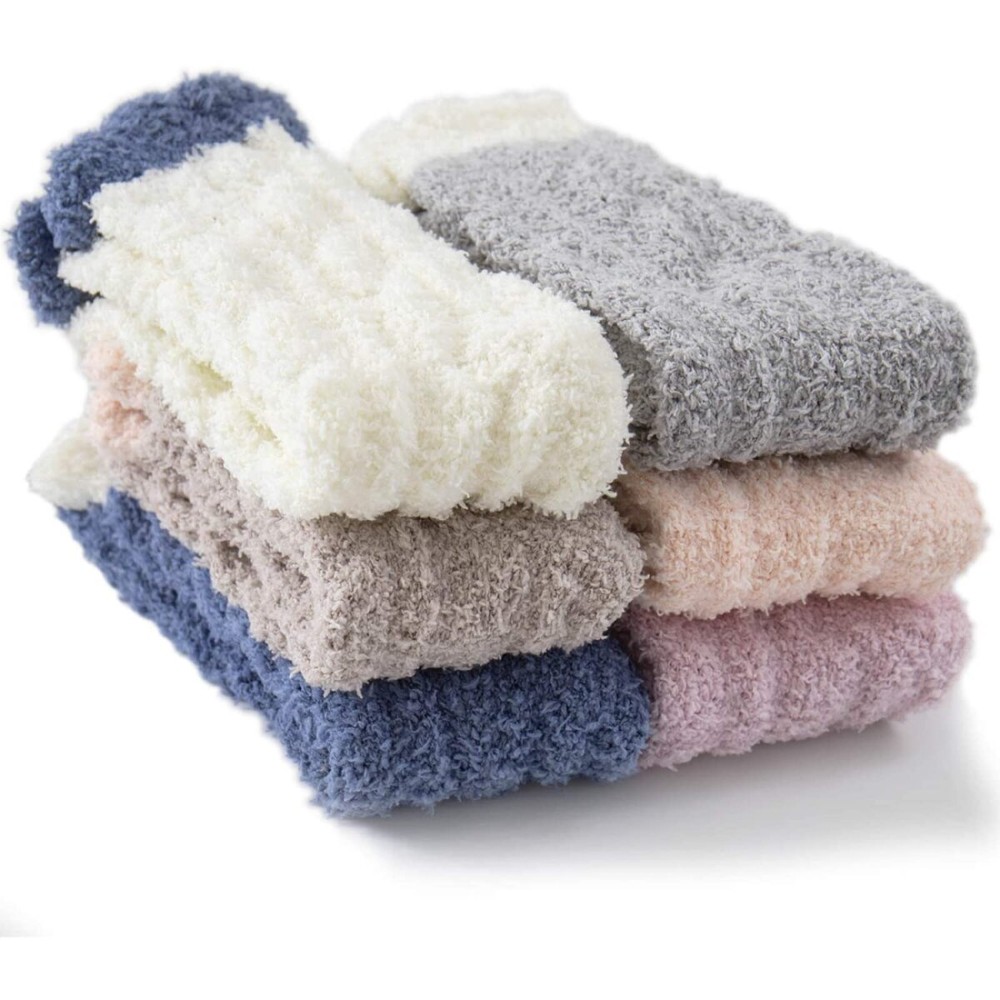 TEHOOK Fuzzy Socks for Women, 6 Pairs Warm Soft Fluffy Thick Cozy Plush Winter Socks for Gifts & Stocking Stuffers TEHOOK Fuzzy Socks for Women, 6 Pairs Warm Soft Fluffy Thick Cozy Plush Winter Socks for Gifts & Stocking Stuffers