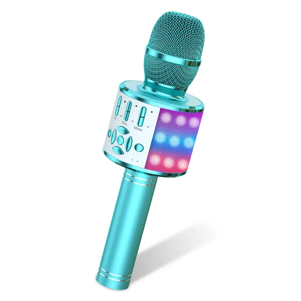 Amazmic Kids Karaoke Microphone Machine Toys for Girls Bluetooth Microphone with LED Light, Birthday Gift for Girls Boys 3 4 5 6 7 8 9 10 11 12 Year Old Kids Toys(Blue) Amazmic Kids Karaoke Microphone Machine Toys for Girls Bluetooth Microphone with LED Light, Birthday Gift for Girls Boys 3 4 5 6 7 8 9 10 11 12 Year Old Kids Toys(Blue)