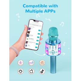 Amazmic Kids Karaoke Microphone Machine Toys for Girls Bluetooth Microphone with LED Light, Birthday Gift for Girls Boys 3 4 5 6 7 8 9 10 11 12 Year Old Kids Toys(Blue) Amazmic Kids Karaoke Microphone Machine Toys for Girls Bluetooth Microphone with LED Light, Birthday Gift for Girls Boys 3 4 5 6 7 8 9 10 11 12 Year Old Kids Toys(Blue)