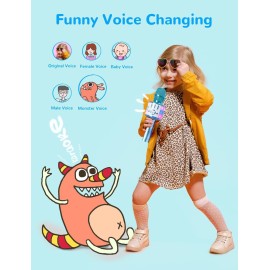 Amazmic Kids Karaoke Microphone Machine Toys for Girls Bluetooth Microphone with LED Light, Birthday Gift for Girls Boys 3 4 5 6 7 8 9 10 11 12 Year Old Kids Toys(Blue) Amazmic Kids Karaoke Microphone Machine Toys for Girls Bluetooth Microphone with LED Light, Birthday Gift for Girls Boys 3 4 5 6 7 8 9 10 11 12 Year Old Kids Toys(Blue)