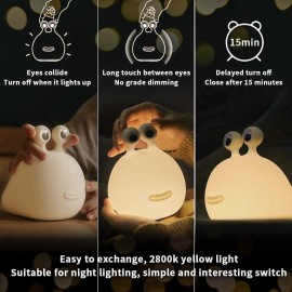 MUID Original Authentic Slug Night Light with Touch Sensor for Bedroom, Nursery Squishy Silicone Soft Night Light for Breastfeeding, Cute Animal Bedside Lamp for Baby Kids Teens MUID Original Authentic Slug Night Light with Touch Sensor for Bedroom, Nursery Squishy Silicone Soft Night Light for Breastfeeding, Cute Animal Bedside Lamp for Baby Kids Teens