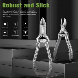 BEZOX Heavy Duty Podiatrist Toenail Clippers for Thick and Ingrown Nails, Stainless Steel Toe Nail Clipper, Pordiatry Ingrwon Toenail Tools - Silver BEZOX Heavy Duty Podiatrist Toenail Clippers for Thick and Ingrown Nails, Stainless Steel Toe Nail Clipper, Pordiatry Ingrwon Toenail Tools - Silver
