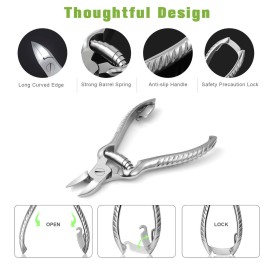 BEZOX Heavy Duty Podiatrist Toenail Clippers for Thick and Ingrown Nails, Stainless Steel Toe Nail Clipper, Pordiatry Ingrwon Toenail Tools - Silver BEZOX Heavy Duty Podiatrist Toenail Clippers for Thick and Ingrown Nails, Stainless Steel Toe Nail Clipper, Pordiatry Ingrwon Toenail Tools - Silver