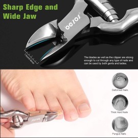 BEZOX Heavy Duty Podiatrist Toenail Clippers for Thick and Ingrown Nails, Stainless Steel Toe Nail Clipper, Pordiatry Ingrwon Toenail Tools - Silver BEZOX Heavy Duty Podiatrist Toenail Clippers for Thick and Ingrown Nails, Stainless Steel Toe Nail Clipper, Pordiatry Ingrwon Toenail Tools - Silver