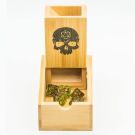 Cusdie Bamboo Dice Tower Foldable Wooden Die Roller Castle Rolling Case for Board Game, D&D, RPG(Skull) Cusdie Bamboo Dice Tower Foldable Wooden Die Roller Castle Rolling Case for Board Game, D&D, RPG(Skull)