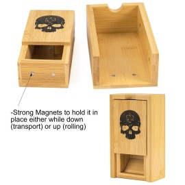 Cusdie Bamboo Dice Tower Foldable Wooden Die Roller Castle Rolling Case for Board Game, D&D, RPG(Skull) Cusdie Bamboo Dice Tower Foldable Wooden Die Roller Castle Rolling Case for Board Game, D&D, RPG(Skull)