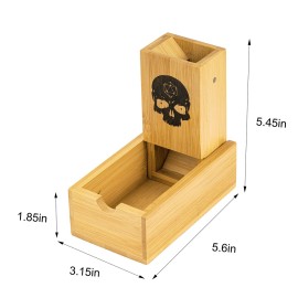Cusdie Bamboo Dice Tower Foldable Wooden Die Roller Castle Rolling Case for Board Game, D&D, RPG(Skull) Cusdie Bamboo Dice Tower Foldable Wooden Die Roller Castle Rolling Case for Board Game, D&D, RPG(Skull)
