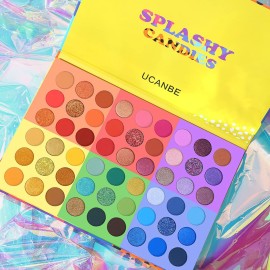 UCANBE 54 Colors Splashy Candies Eyeshadow Palette + 15pcs Makeup Brush Set, Highly Pigment Matte Metallic Shimmer Glitter Eye Shadow Bright Color Long Lasting Waterproof Easy Blending Make Up Pallet UCANBE 54 Colors Splashy Candies Eyeshadow Palette + 15pcs Makeup Brush Set, Highly Pigment Matte Metallic Shimmer Glitter Eye Shadow Bright Color Long Lasting Waterproof Easy Blending Make Up Pallet