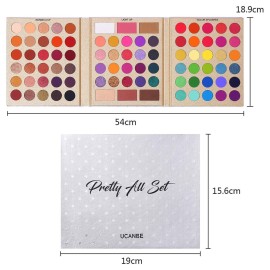 UCANBE Professional 86 Colors Eyeshadow Palette with 15pcs Makeup Brushes Set Matte Glitter Long Lasting Highly Pigmented Waterproof Contour Blush Powder Highlighter All in One UCANBE Professional 86 Colors Eyeshadow Palette with 15pcs Makeup Brushes Set Matte Glitter Long Lasting Highly Pigmented Waterproof Contour Blush Powder Highlighter All in One
